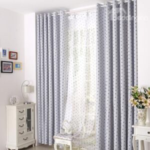 Comtemporary Elegant Beautiful Blue Stars Gromment Top Custom Curtain