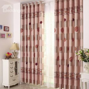 High Quality Elegant Circle Patterns Gromment Top Custom Curtain