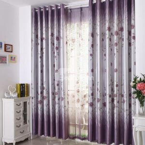 High Quality Beautiful Floral Pattern Gromment Top Curtain