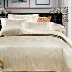Comfortable Satin Jacquard Flower Print 4-Piece Duvet Cover Sets