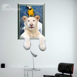 Amazing 3D Pure White Tiger Wall Sticker