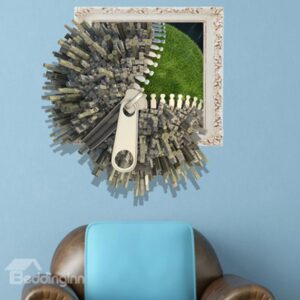 New Style Amazing 3D Zipper Wall Sticker