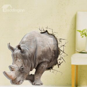 Alluring Creative 3D Rhino Wall Sticker