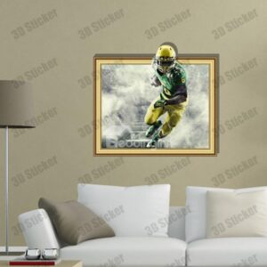 Amazing Style Creative 3D Rugby Player Wall Sticker