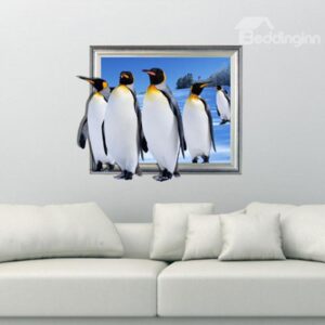 New Style Elegant 3D Penguins Wall Sticker