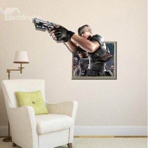 New Style Stunning Creative 3D Gunner Wall Sticker