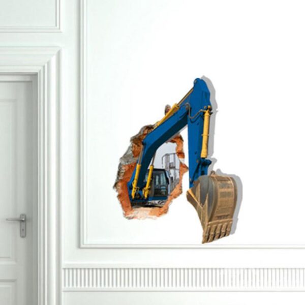 New Style Alluring 3D Excavator Wall Sticker