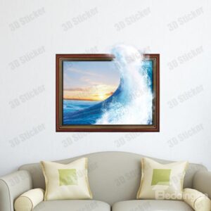 Amazing Beautiful 3D Waves of the Sea Wall Sticker