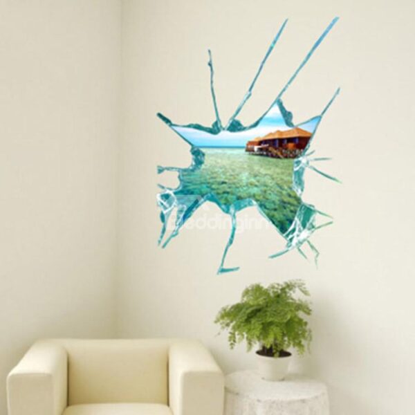 Amazing Creative 3D Pretty Seascape Wall Sticker