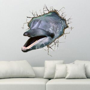 Alluring Creative 3D Dolphin Wall Sticker
