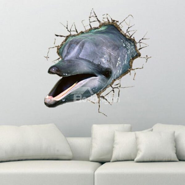 Alluring Creative 3D Dolphin Wall Sticker