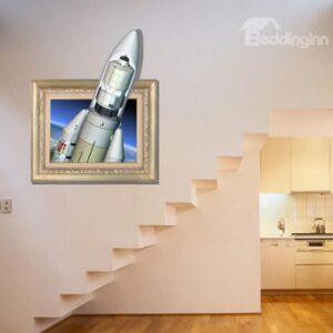 Amazing Creative 3D Rocket Wall Sticker
