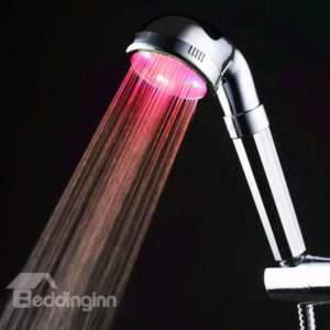 Fancy Silver LED Shower Head Many Colors Changing by Temperature