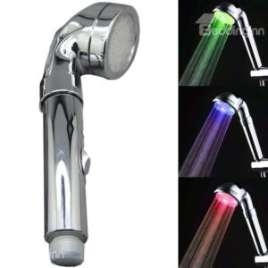 Gorgeous Silver LED Shower Head Many Colors Changing by Temperature
