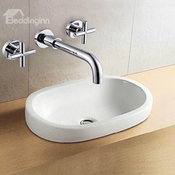 2 Inch Contemporary Chrome Brass Three Holes Two Handles Bathroom Sink Faucet