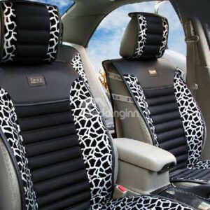 High Quality Classic Leopard Print Silver Car Seat Cover