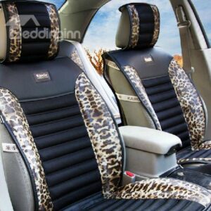 High Quality Classic Leopard Print Golden Car Seat Cover