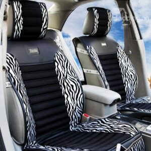 High Quality Classic Zebra Print Silver Car Seat Cover