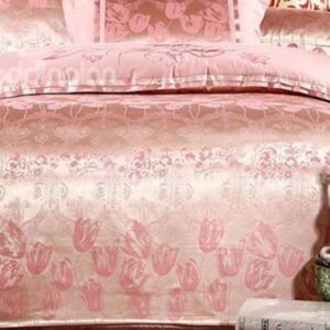 Floral Pattern with Tulip Border 100% Cotton 4-Piece Duvet Cover Sets