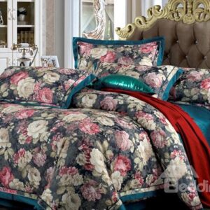 Secret Garden Total Flowers Print 4-Piece Duvet Cover Sets
