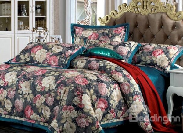 Secret Garden Total Flowers Print 4-Piece Duvet Cover Sets