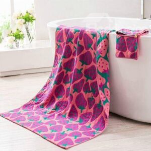 High Quality Fancy Strawberry Print Full Cotton Towel
