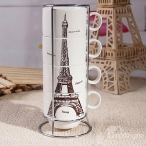 Amazing Creative Eiffel Tower Four-piece Coffee Mug Sets
