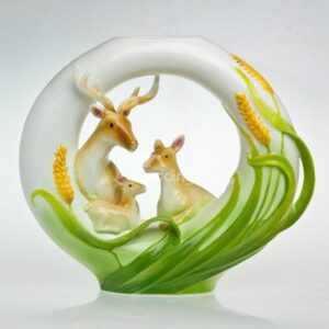 Elegant Creative Deerlet Design Porcelain Vase Ornament