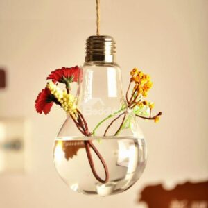 Stunning Creative Light Bulb Design Suspension Type Flower Vase