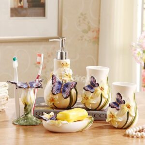 High Quality Fancy Butterfly Pattern Bathroom Accessories