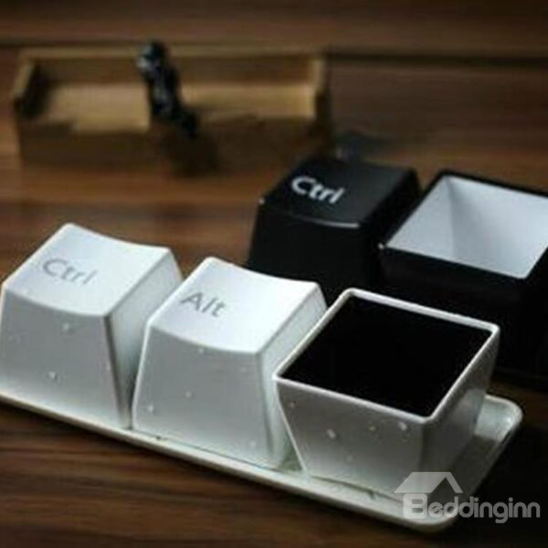 Amazing Creative Fashionable Keyboard Design Three-Piece Cups Set