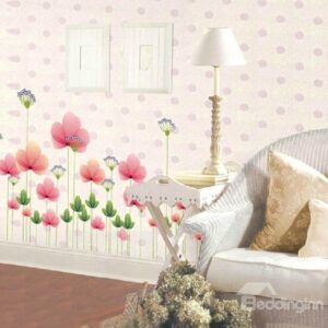 Amazing Romantic Pink Beautiful Flowers Wall Stickers