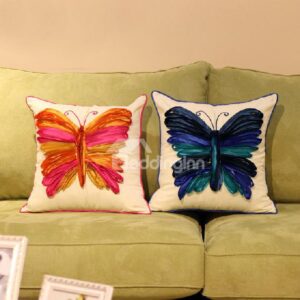Classic Butterfly Cotton Decorative Throw Pillow