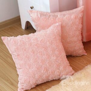 Fancy Delicate Pink Roses Decorative Pillowcase