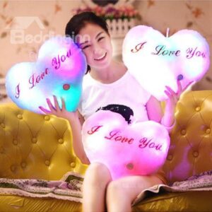 Fancy Lovely Heart Shape Flash Music Throw Pillow