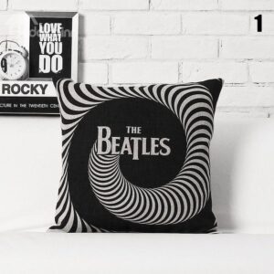 High Quality White and Black The Beatles Print Pillowcase