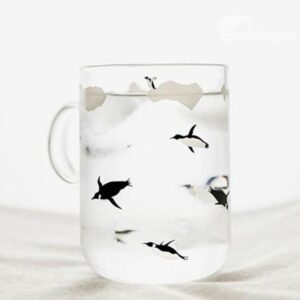 Amazing Creative Cute Penguin Pattern Glass Mug