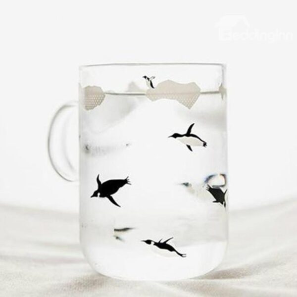 Amazing Creative Cute Penguin Pattern Glass Mug