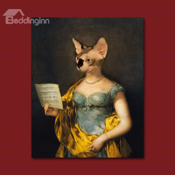 Amazing Stylish Cat Design Pure Cotton Material Wall Art Print