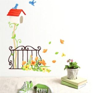 New Arrival Amazing Mailbox and Beautiful Flowers Wall Stickers
