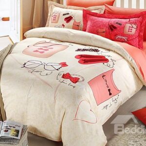 Fashion Clothes Accessories Print 4-Piece Duvet Cover Sets