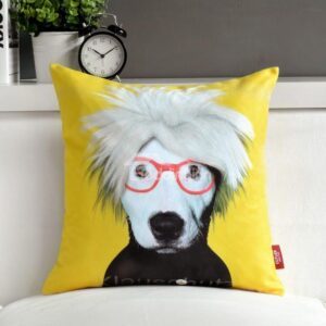 Amazing Cute Dog Wearing Glass Print Throw Pillow