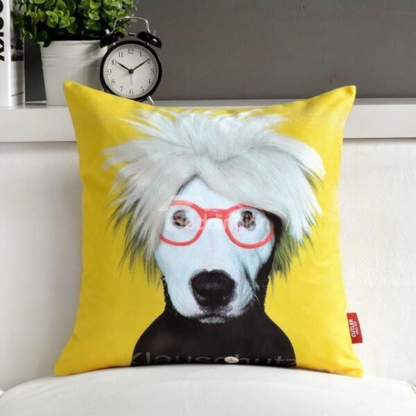 Amazing Cute Dog Wearing Glass Print Throw Pillow