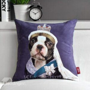 Cute Star Cartoon Dog Purple Throw Pillow
