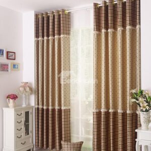 Amazing Pastoral Style Beautiful Flowers Grommet Top Two-piece Custom Curtains