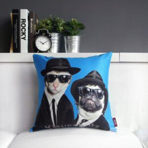 Lovely Cartoon Brothers Print Throw Pillow
