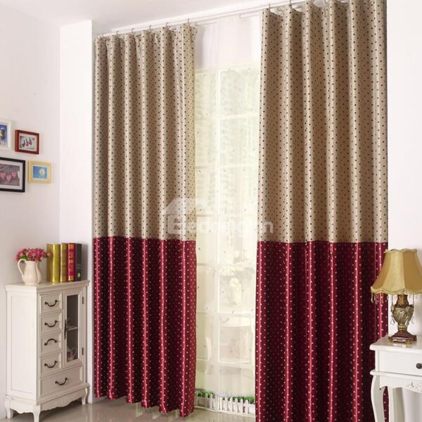 New Arrival Beautiful Dots Pattern Grommet Top Two-piece Custom Curtains