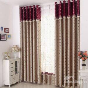 Charming Heart-shaped Patterns Grommet Top Two-piece Custom Curtains