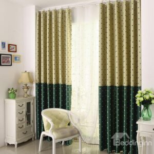 High Qulity Heart-shaped Patterns Grommet Top Two-piece Custom Curtains