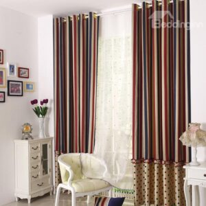 European Style Pretty Dots Pattern Grommet Top Two-piece Custom Curtains